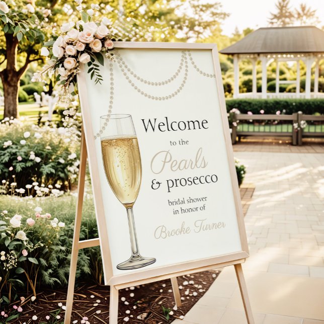 Välkommen till Pearls och Prosecco Möhippa Poster (Skapare uppladdad)
