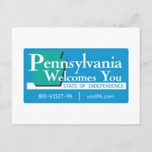 Välkommen till Pennsylvania - USA:s vägskylt Vykort