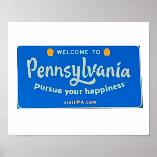 Välkommen till Pennsylvania-vykortet för bärbara d Poster