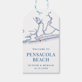Välkommen till Pensacola Beach Florida Wedding Fav Presentetikett