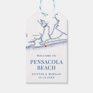 Välkommen till Pensacola Beach Florida Wedding Fav Presentetikett