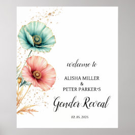 Välkommen till personlig Rosa Blue Blommigt Baby S Poster