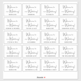 Välkommen till Personligt bröllp Guest Namn Black  Klistermärken