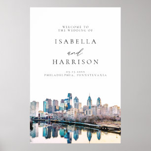 Välkommen till PHILADELPHIA Skyline Destination We Poster