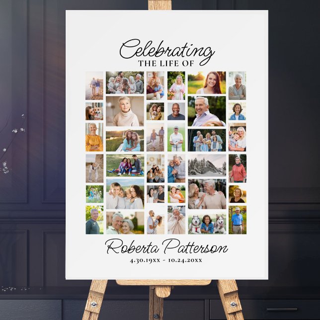 Välkommen till Photo Collage Funeral Firande of Li Poster (Skapare uppladdad)