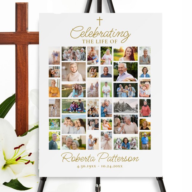 Välkommen till Photo Collage Funeral Firande of Li Poster (Skapare uppladdad)