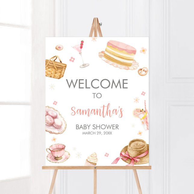 Välkommen till Picnic Baby Brunch Baby Shower Poster (Picnic Baby Brunch Baby Shower Welcome Sign)