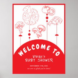 Välkommen till Pizza Speciell Delivery Baby Shower Poster