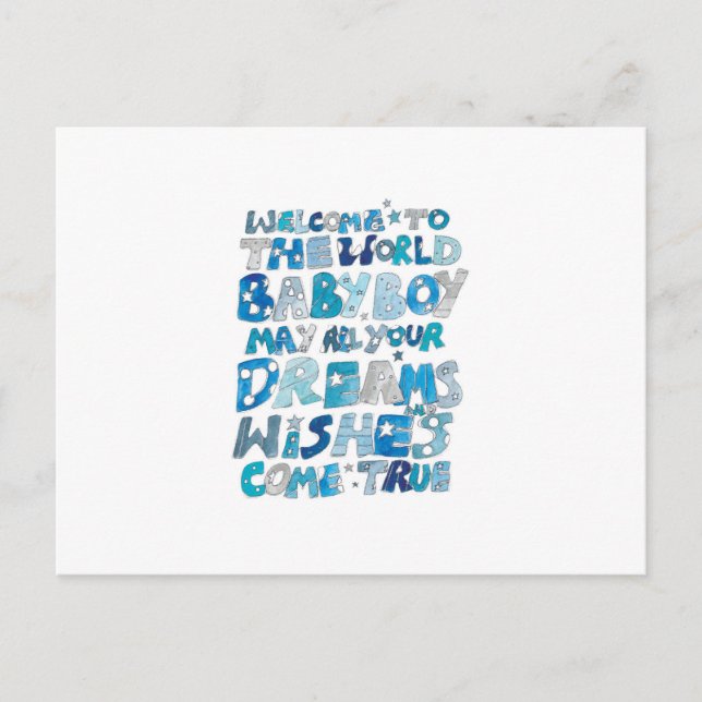 Välkommen till Pojke i världen Vykort (Framsida)