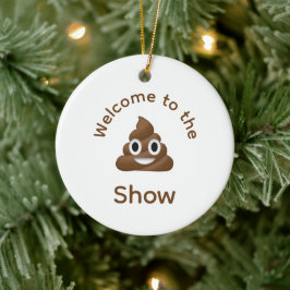 Välkommen till Poo Emoji Show Funny Dated Julgransprydnad Keramik