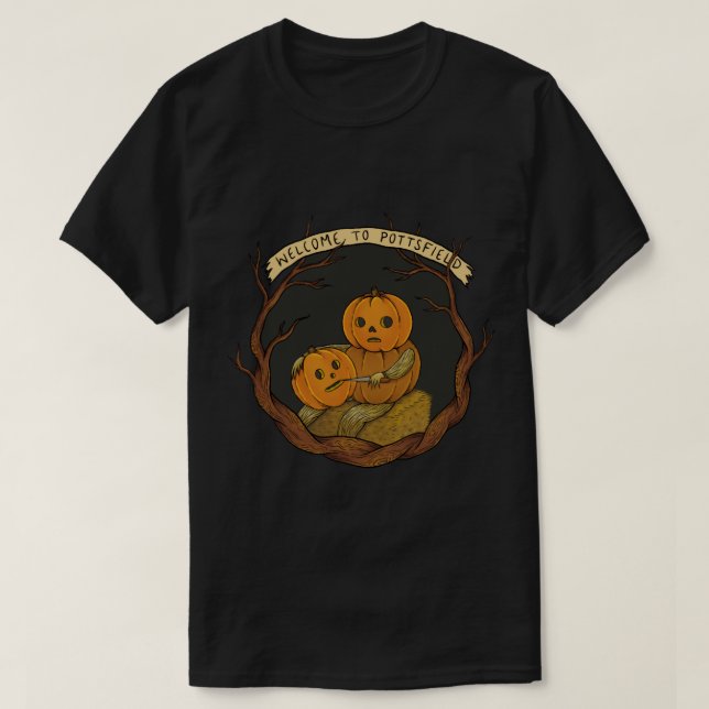 Välkommen till Pottsfield, över Garden Wall T Shirt (Design framsida)