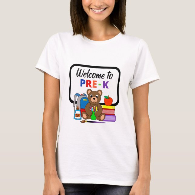 Välkommen till Prek School Bear Womans's T Shirt (Framsida)