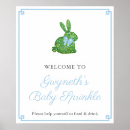 Välkommen till Preppy Boxwood Rabbit Boy Baby Spri Poster