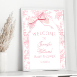 Välkommen till Preppy Rosa Bow Blommigt Flicka Sho Poster