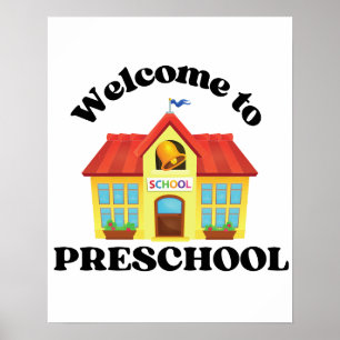 Välkommen till Preschool: Ljus och Cheerful Poster
