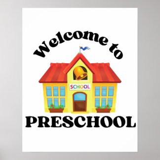 Välkommen till Preschool: Ljus och Cheerful Poster