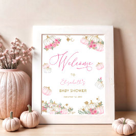 Välkommen till Pumpkin Rosa Blommigt Cute Poster