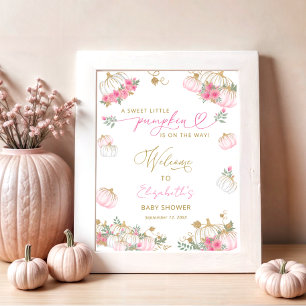Välkommen till Pumpkin Rosa Blommigt Elegant Cute Poster