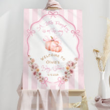 Välkommen till Pumpkin Rosa Bow Fall Blommigt Baby