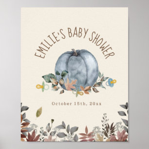 Välkommen till Pumpkins & Nappar Boy Baby Shower Poster