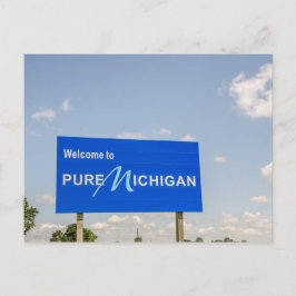 Välkommen till Pure Michigan Blue Sign Vykort