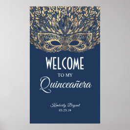 Välkommen till Quinceañera Guld Mask Poster
