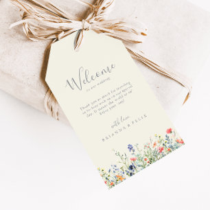 Välkommen till Radiant Multifärgad Wildblomme Bröl Presentetikett