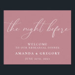 Välkommen till repetitionens kvälls middag poster<br><div class="desc">Detta är det perfekta sättet att välkomna gäster till er repetitionsmiddag.</div>