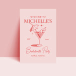 Välkommen till Retro Cocktail Bachelorette Party Poster<br><div class="desc">Retro Cocktail Bachelorette Party Welcome Foam Board Sign. Anpassa anpassningsbarna ovan. Du hittar ytterligare samordningsobjekt i vår "Retro Cocktail Bachelorette Party"-samling. ***NOTERA: ALLA ORD OCH TEXT OCH BAKGRUND FÄRG ÄR REDIGERBARA. Du kan ändra hela ord och även ändra texten i färg. För objekt som har en bakgrund för färgaden kan...</div>