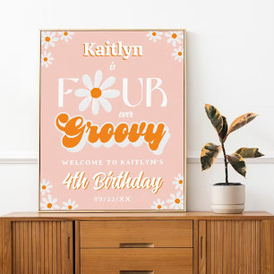 Välkommen till Retro Four All Groovy Girls 4e föde Poster