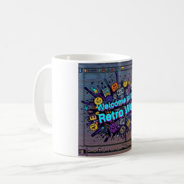 Välkommen till retro-webben kaffemugg (Framsida vänster)