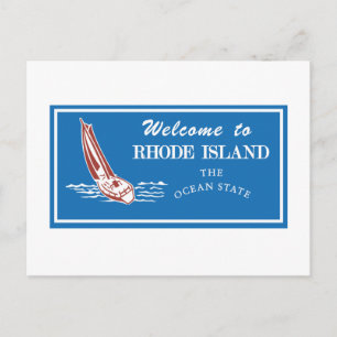 Välkommen till Rhode island - USA Road Sign Vykort