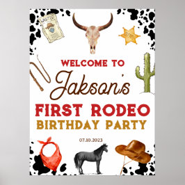 Välkommen till Rodeo Birthday 1:a Rodeo Poster