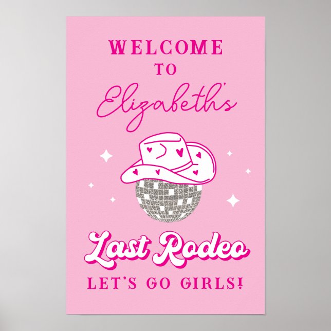 Välkommen till Rodeo Disco Cowgirl Bachelorette Poster (Framsidan)