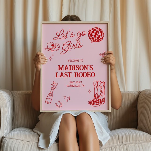Välkommen till Rodeo Disco Cowgirl Bachelorette Poster (Skapare uppladdad)