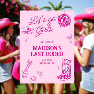 Välkommen till Rodeo Disco Cowgirl Bachelorette Poster