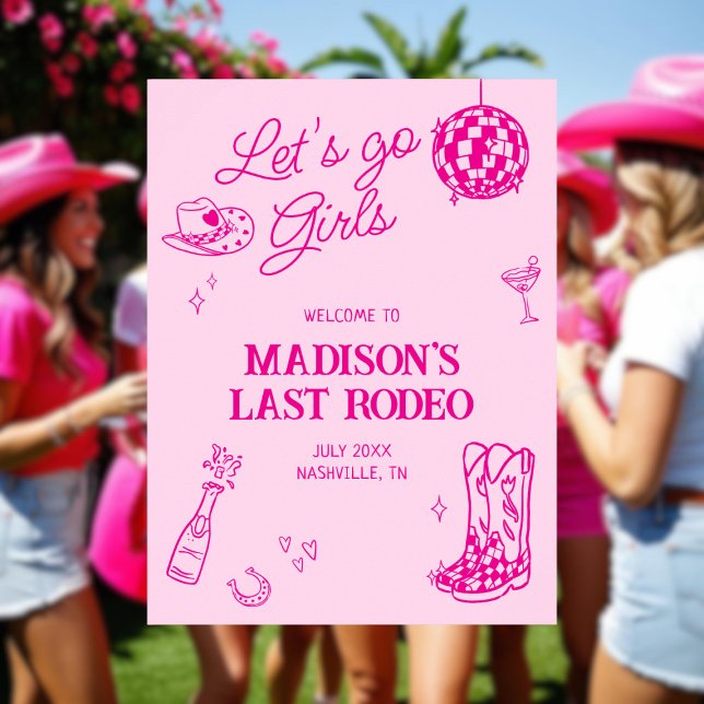 Välkommen till Rodeo Disco Cowgirl Bachelorette Poster (Skapare uppladdad)