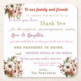 Välkommen till roligt Bröllop Underlägg Papper Kvadrat