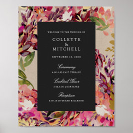 Välkommen till Romantic Bouquet Shock rosa Black B Poster