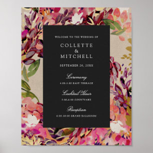 Välkommen till Romantic Bouquet Shock rosa Black B Poster