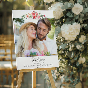 Välkommen till Romantic Rosa ros & Calligraphy Pho Poster