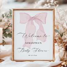Välkommen till rosa Bow Girl Baby Shower