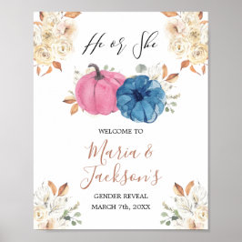 Välkommen till  Rosa & marinen Pumpkin Gender Reve Poster