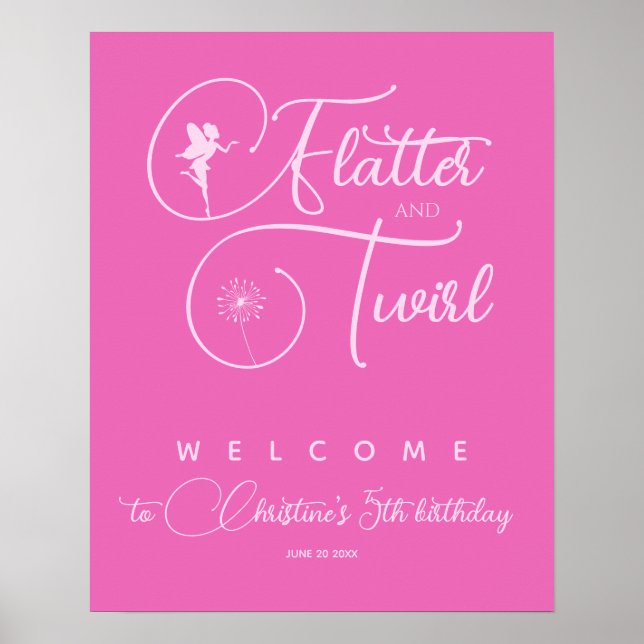 Välkommen till rosa Minimalist Fairy Poster (Framsidan)