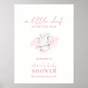 Välkommen till rosa Simple Modern Little Chef Baby Poster