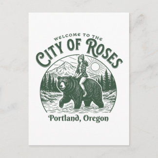 Välkommen till Rosornas Stad Portland City Oregon Vykort