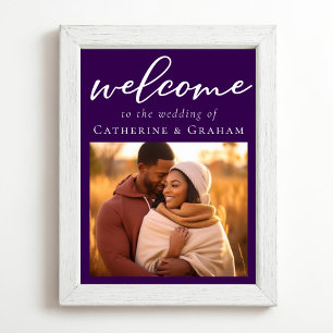 Välkommen till royal Lila par Photo Chic Bröllop Poster