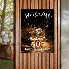 Välkommen till Rustic Whiskey Födelsedagsfest Poster