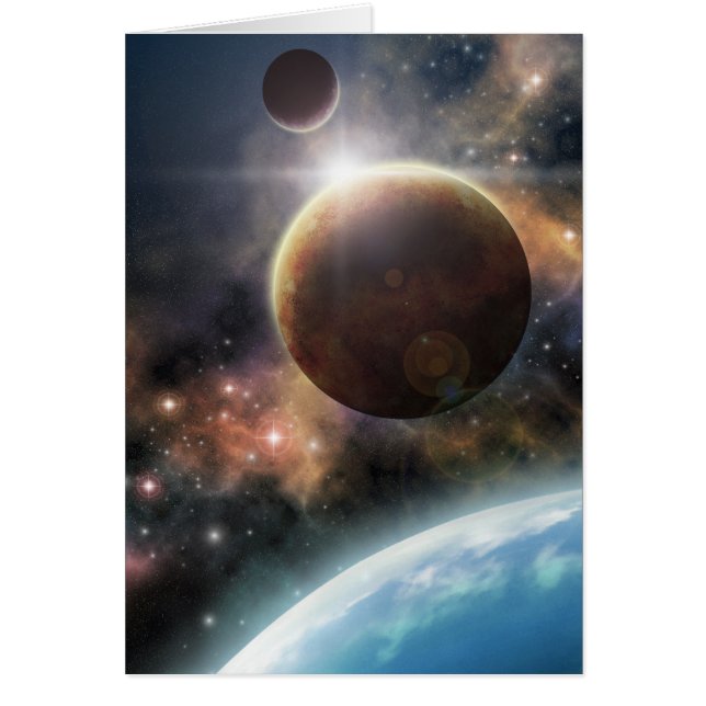 Välkommen till rymden hälsningskort (Framsidan)