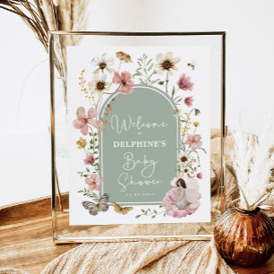 Välkommen till Sage Rosa Wildblomma Fairy Baby Sho Poster